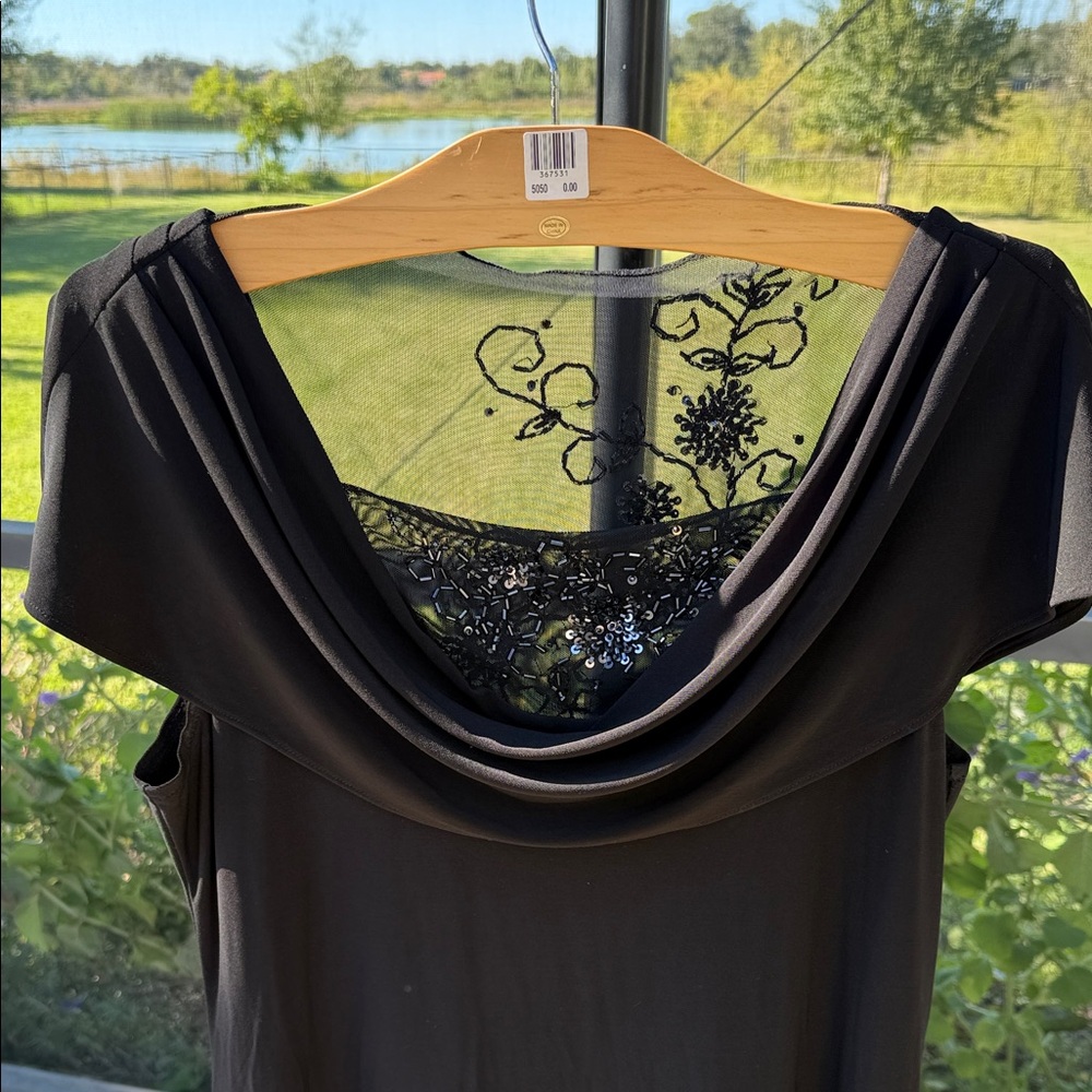 Scarlett Nite Black Dress with beaded Detail